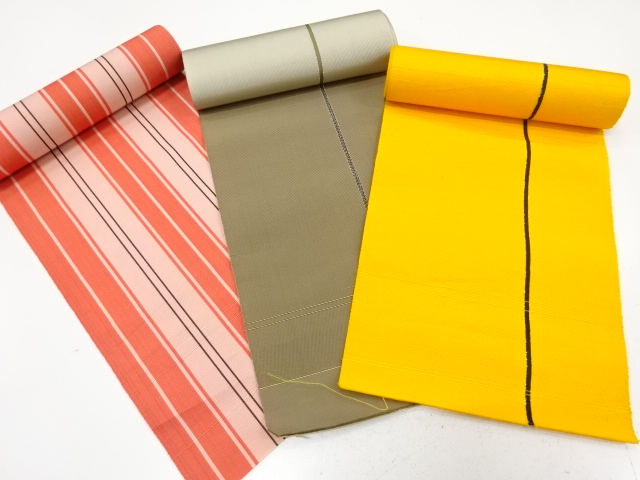 アンティーク　帯地反物3本セット